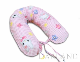 Poduszka dla kobiet w ciąży - zajączki na różowej kratce 